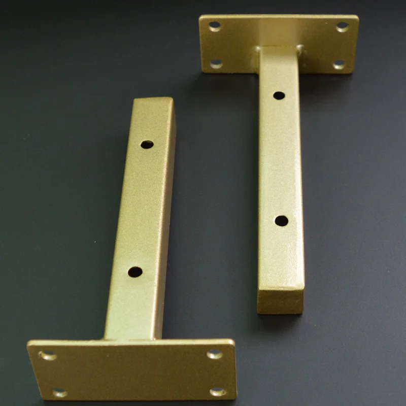 2PCS Wall Mounted Shelf Bracket Heavy Duty Scaffold Board Floating Industrial Gold Iron Support Table 6-16 Inch Length - купить по