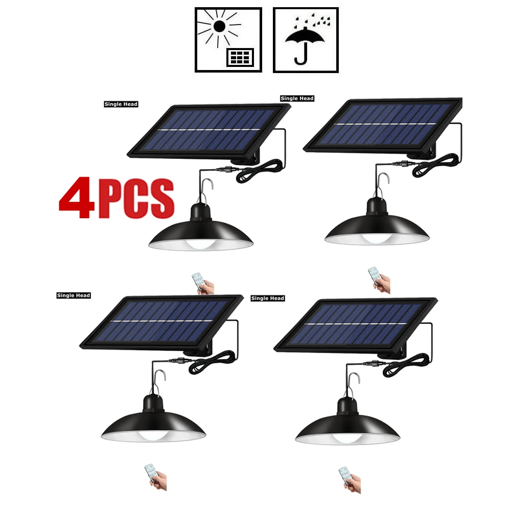 

remote 30 led 2 head Retro Lampshade White SMD LED Solar Pendant Light Waterproof Pendant Sensitive Lamp for Farm Garden Yard Pa