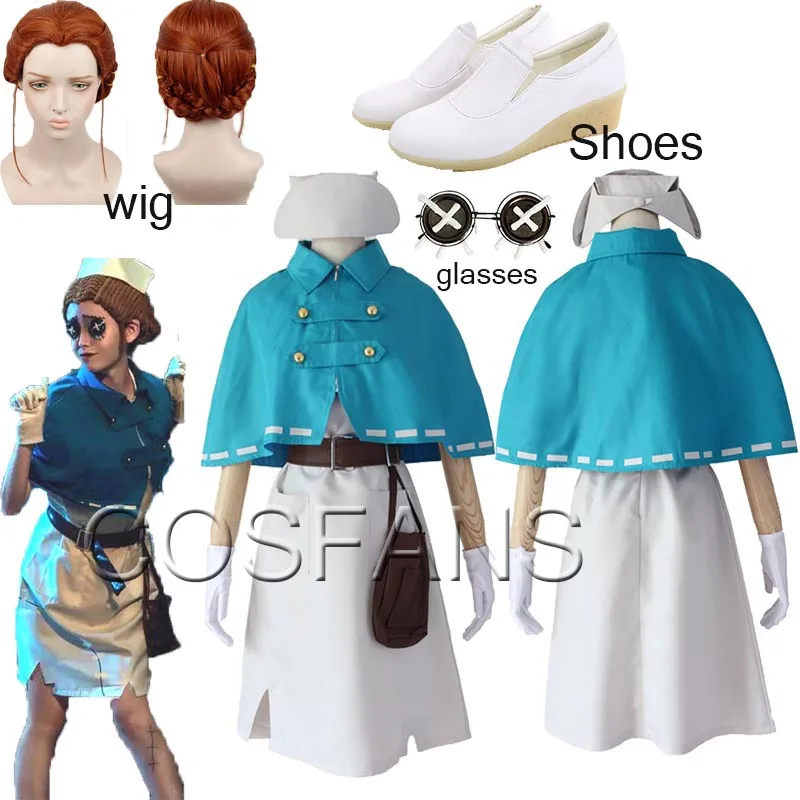 

Adult Identity V Costume Emily Dyer Cosplay High Quality Anime Cosplay Women Game Costume Halloween carnival party Wig and shoes