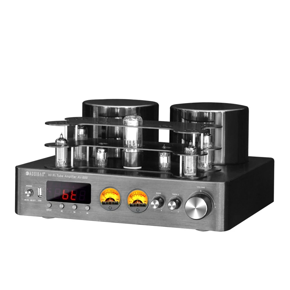Ламповый усилитель AOSIBAO AV889 BT 5 0 HiFi Мощный USB-усилитель ламповый ретро-усилитель