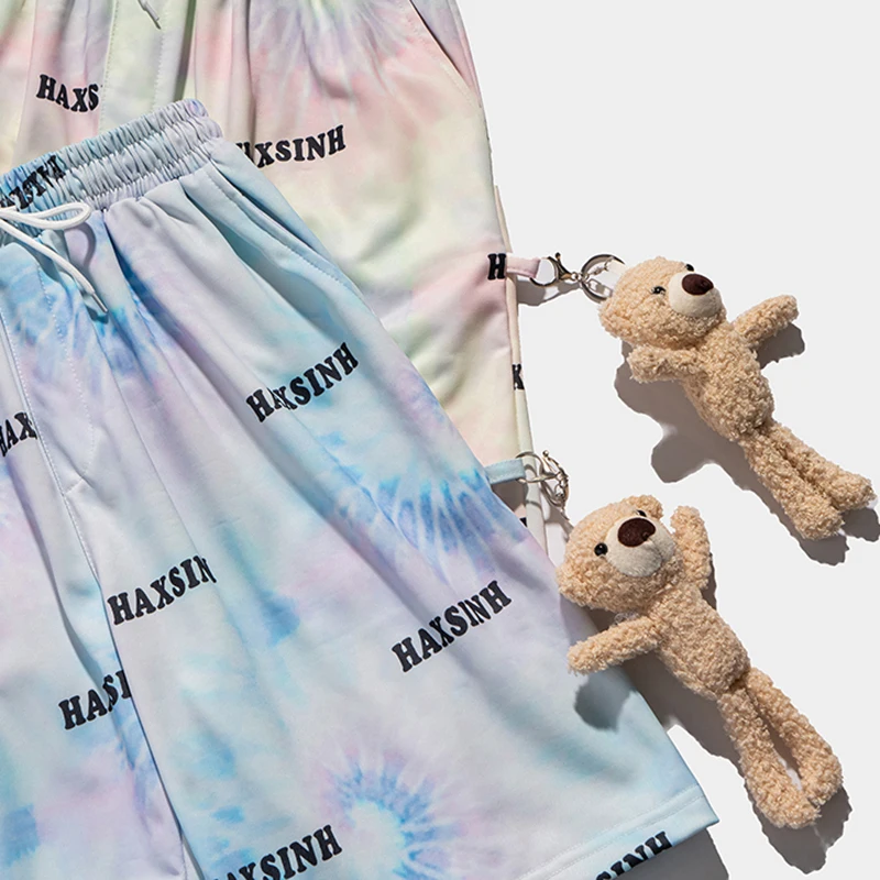 

2021 Fashion Streetwear Gradient Shorts Men Kanji Toy Elastic Shorts Hip Hop Harajuku Jogger Shorts Summer Track Short Sweatpant