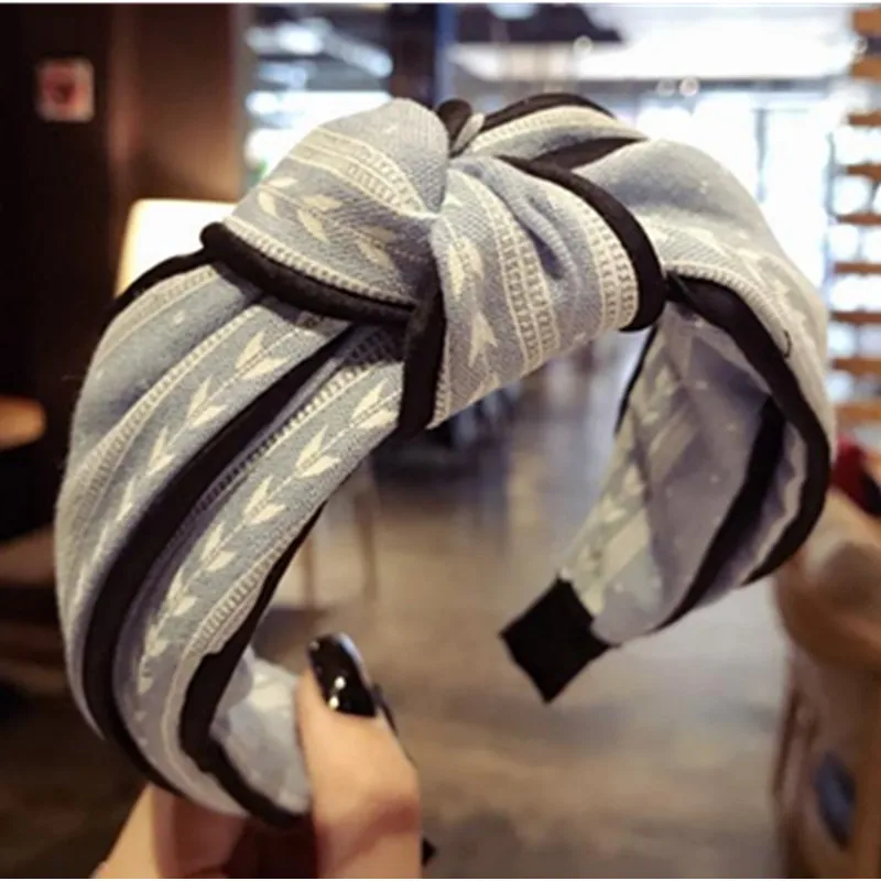 

Retro Leaves Print Headband Women Hair Accessories Adults Headdress Wide Head Band Ladies Print Hairband Knot Women Hair Hoop