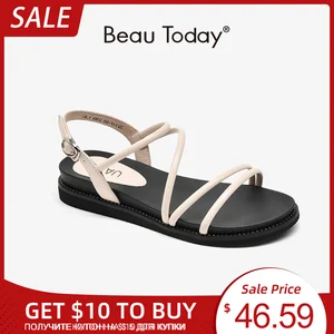 Босоножки женские из натуральной овечьей кожи, со стразами