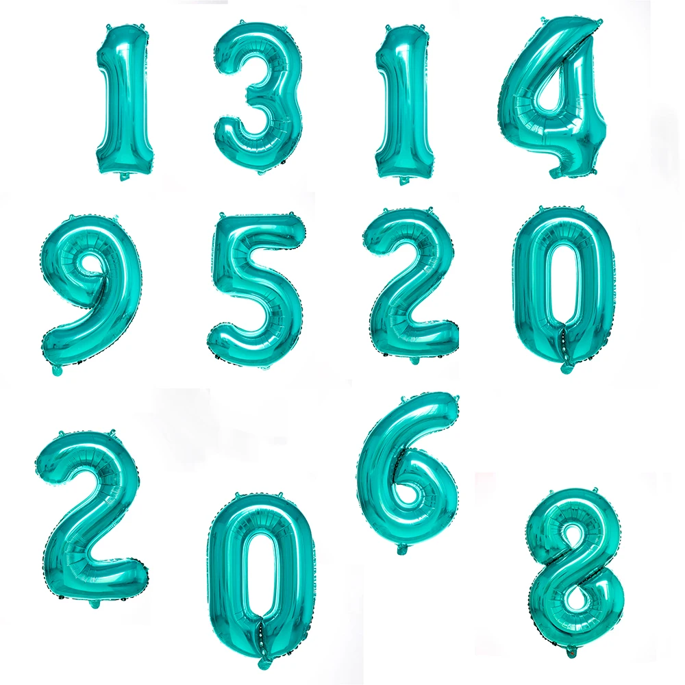 

30inch Tiffany Blue Number 0-9 Balloon Birthday Party Festival Boy And Girl's Decoration Happy Wedding Baby Shower Decor Supplie