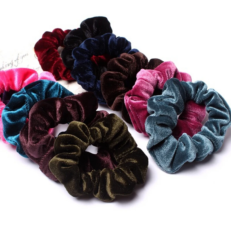 Роскошные эластичные резинки для волос 10 дюймов мягкие бархатные заколка