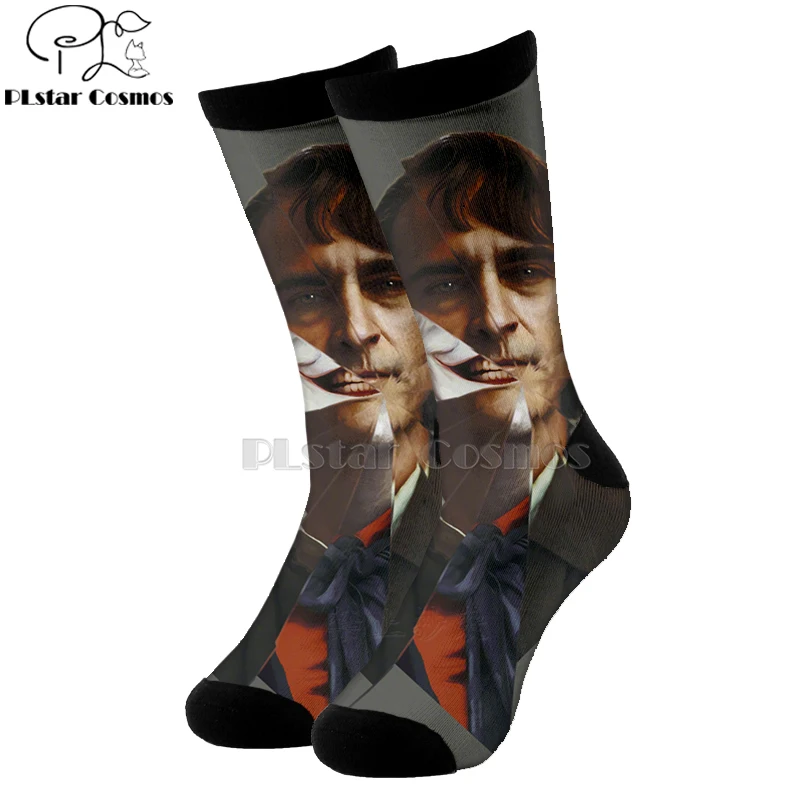 Plstar Cosmos comic dc haha злой Джокер злодей хлопковые носки с 3d принтом из мультфильма высокие носки мужские и женские качественные Joaquin Phoenix-5