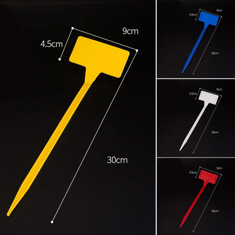 Tray Plant Labels Stick Markers Nursery Garden Tools T-type Plastic Yard Tags DIY Upturned Top | Дом и сад