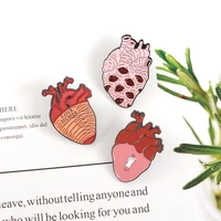 10pcs heart enamel pin beautiful space punk multi eyed hearts badge cardiac pacemaker lapel pins brooches shirt bag jewelry gift