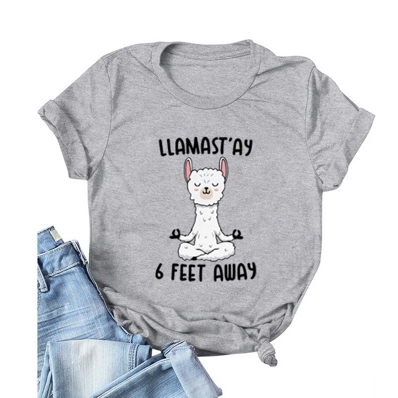 

Женская футболка с коротким рукавом и круглым вырезом, с принтом «Альпака»