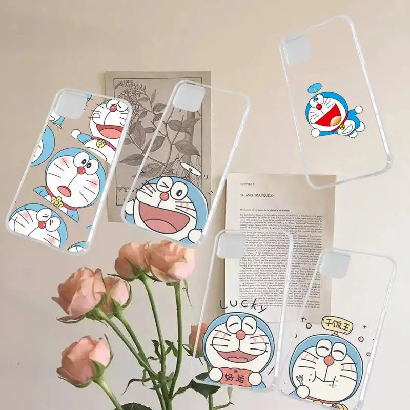 

Doraemon Cartoons anime phone cases Transparent for iPhone 7 8 11 12 13 s mini pro X XS XR MAX Plus smart phone case