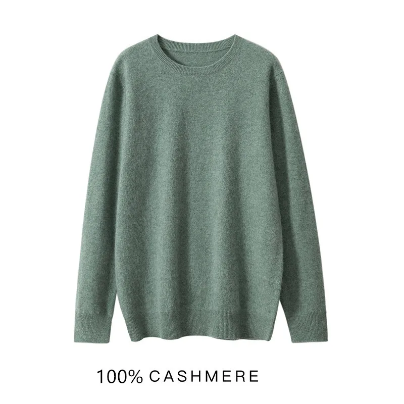 High Quality Classic Men Pullover 100% Cashmere Sweater 2021 Autumn Winter O-neck Long Sleeve Solid Warm Jumper Mens Sweaters