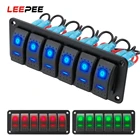LEEPEE ON-OFF клавишная панель переключателя 1224 В, 6 клавиш, двойной выключатель света, Светодиодная панель переключателя для морских кораблей, фургонов, домов на колесах