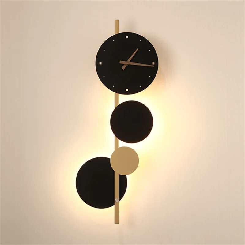 Современный светодиодный настенный бра креативные часы светильник для квартиры