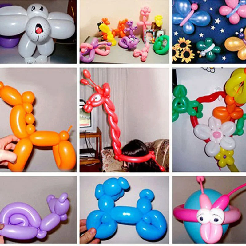 

100pcs Colorful Long Balloon Clown Modelling Balloons Children Toys Wedding Decoration