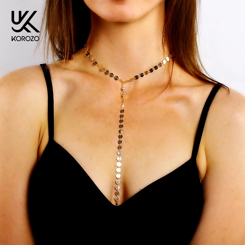 Модная женская цепочка ожерелье с подвеской кисточкой золотого/серебряного