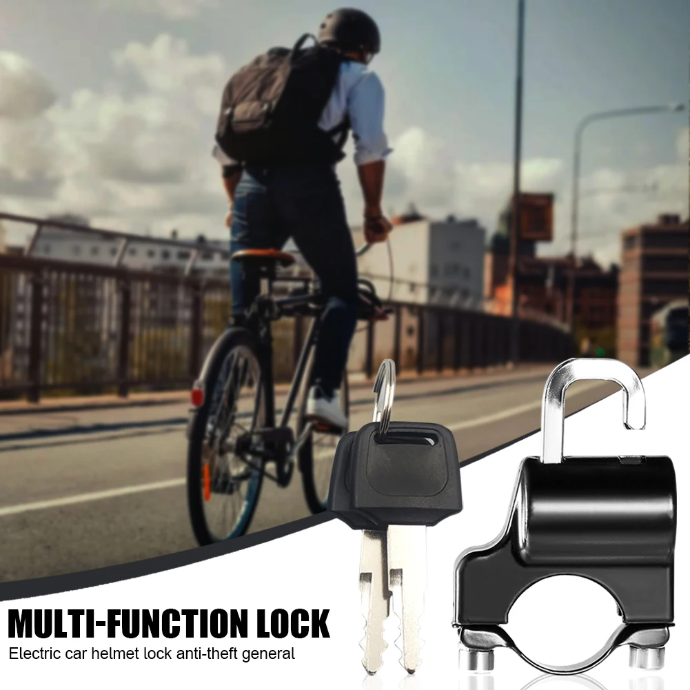 

Motorcycle Helmet Lock Anti Theft Aluminum Alloy Lock with 2 Keys 7/8" 22-24mm Handlebar Mount Motorcycle Accessories