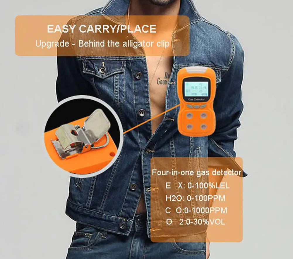 Mr Cartool 4 детектор газа портативный O2 H2S CO горючий EX окись углерода кислородный газ