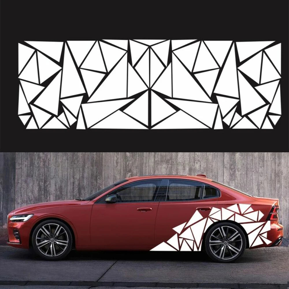 

Side Body Sticker Sticker Triangles Vinyl White Anti-UV Decal Graphics