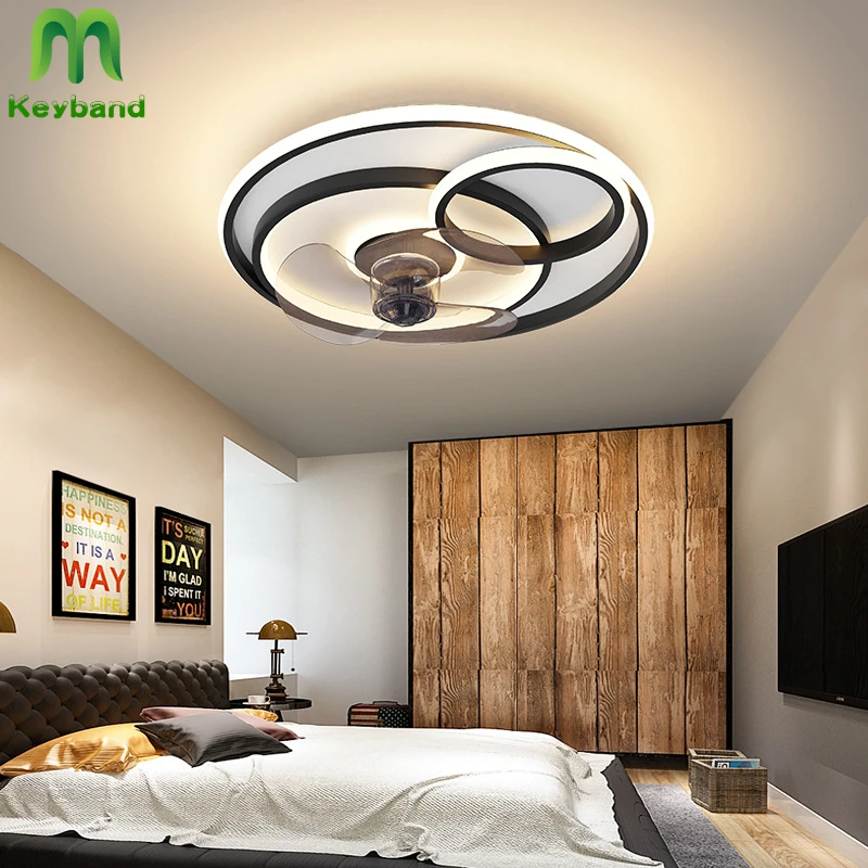 

Modern Smart Ceiling Lamp Fan Controled by APP and Remote 110W LED Light Stepless Dimming