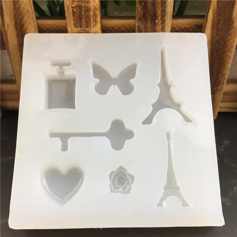 DIY клей силиконовые аксессуары плесень труба Эйфелева башня ключ бабочка любовь