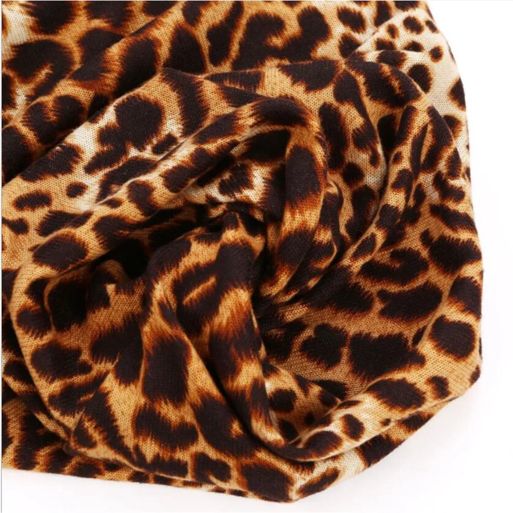 

High quality autumn and winter hats korean fashion leopard print headgear outdoor warm headscarf hood neck hood hat pile cap