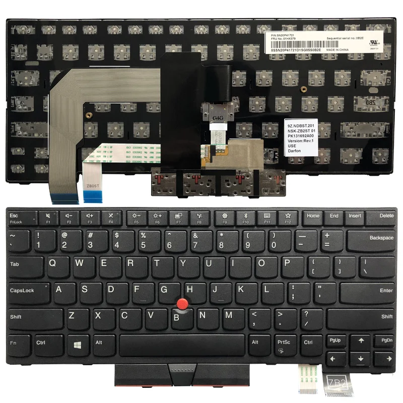 

New US for Lenovo IBM ThinkPad T470 US laptop keyboard black No Backlit