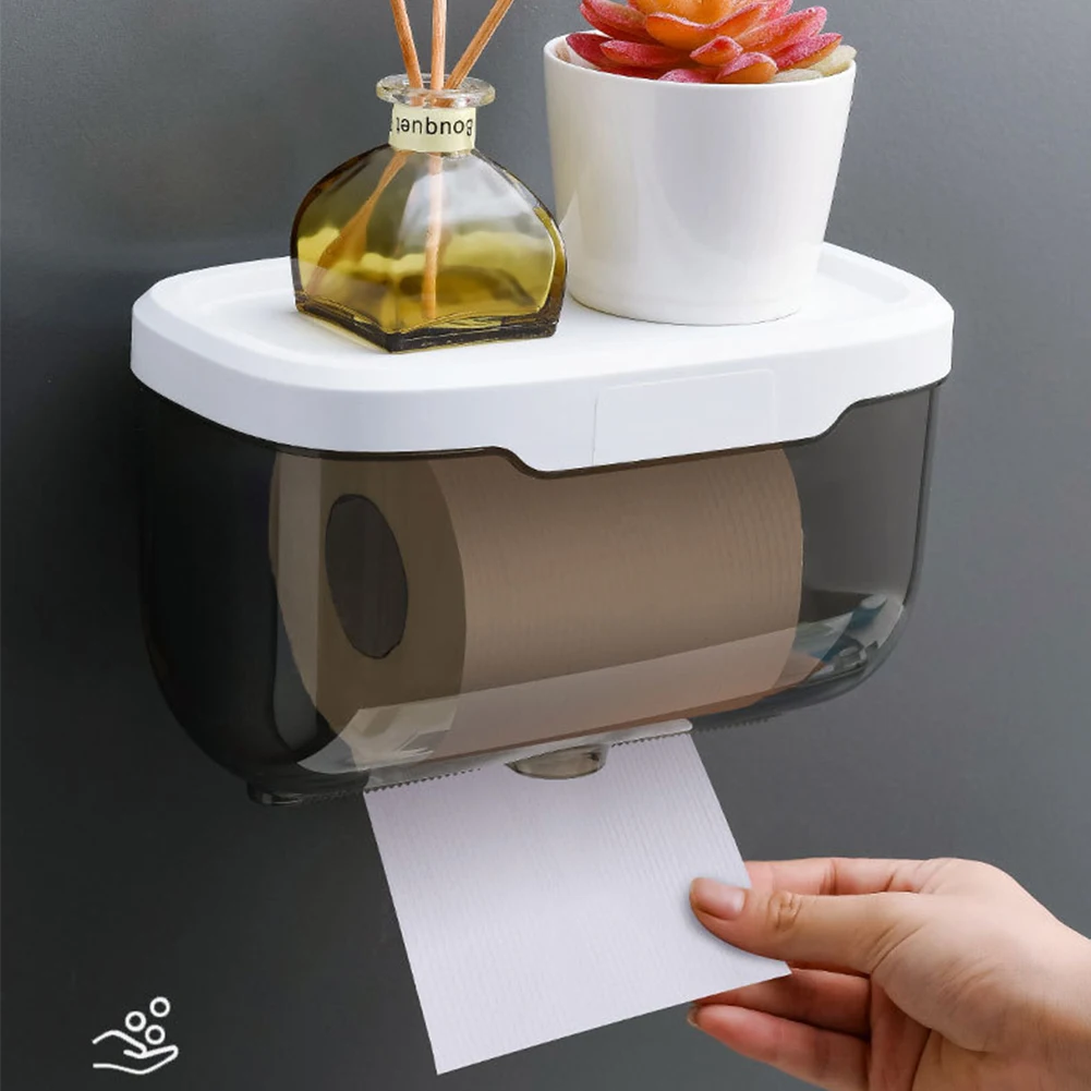 

Punch-free Toilet Paper Holder Box Waterproof Mobile Phone Storage Toilet Paper Storage Rack Tissue Kitchen Bathroom Organizer