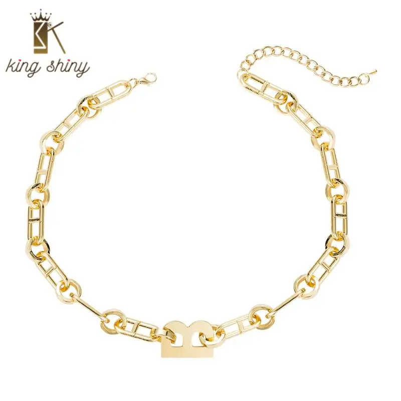 

Boho Initial Letter B Pendant Necklace for Woman Elegant Long Chain Chunky Statement Choker Necklace Girls Party Jewelry Gifts