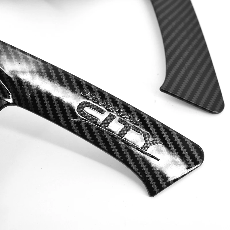 For Honda CITY 2015-2020 Black Carbon Fiber pattern car Door handle bowl Cover Bezel Trim 2016 2017 2018 2019 | Автомобили и