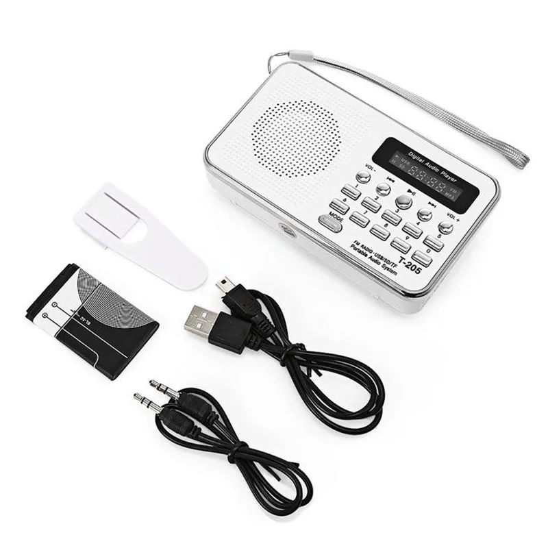 T 205 Fm радио портативный цифровой мультимедийный Mp3 музыка громкий динамик 3 Вт