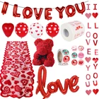 16 дюймов красные воздушные шары из фольги с надписью Любовь в форме сердцавоздушные шары висит розовой мишкой подарок для Обручение Свадебные украшения День Святого Валентина Декор