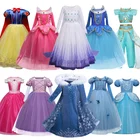 Костюм принцессы для косплея на Хэллоуин для девочек, детское карнавальвечерние платье для детей 4, 5, 6, 7, 8, 10 лет, Рождественская Маскировка, одежда