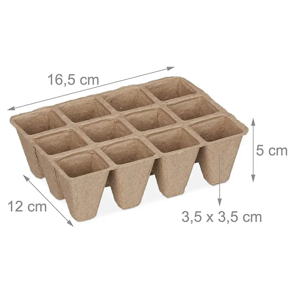 17Pcs 12 Compartments Seed Starter Tray Biodegradable Peat Pots Seedling Germination Trays Organic Plant Kit | Дом и сад