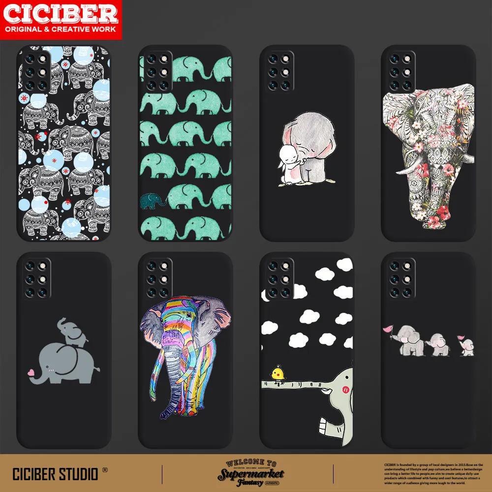 

Elephant Cover for Oneplus 8 8T 9 9R 7 7T 6 6T Pro Nord N10 N100 Phone Cases For1+8 1+7 1+6 1+9 1+9R Black TPU Phone Cases Capa