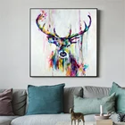 Постер на стену с изображением бегущей лошади, абстрактная масляная живопись с животным, Картина на холсте, картина с павлином, олень, домашний декор