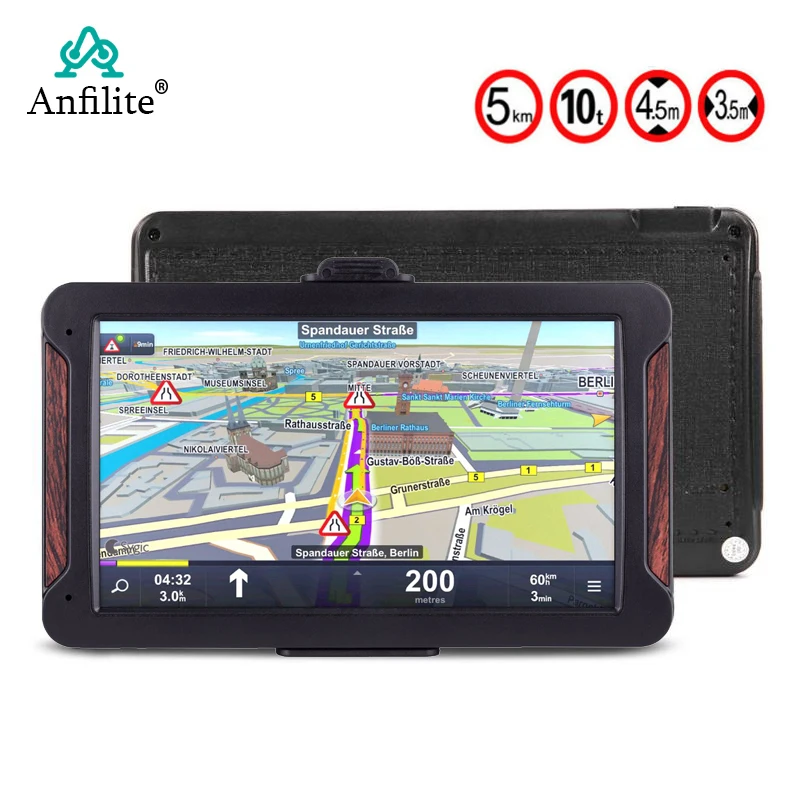 Anfilite 7-дюймовый GPS навигатор для кемпинга автомобиля/грузовика/автомобиля 8 Гб 256 м