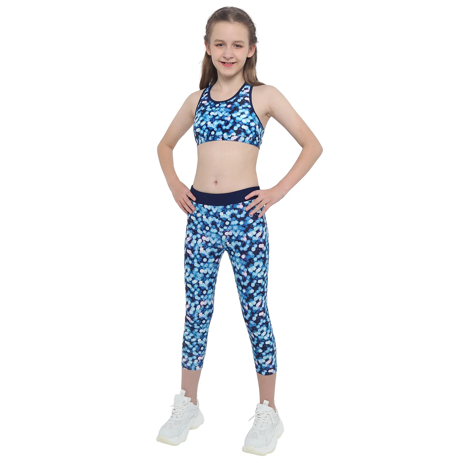 Детские танцевальные костюмы для девочек тренировочные тренажерного зала и йоги