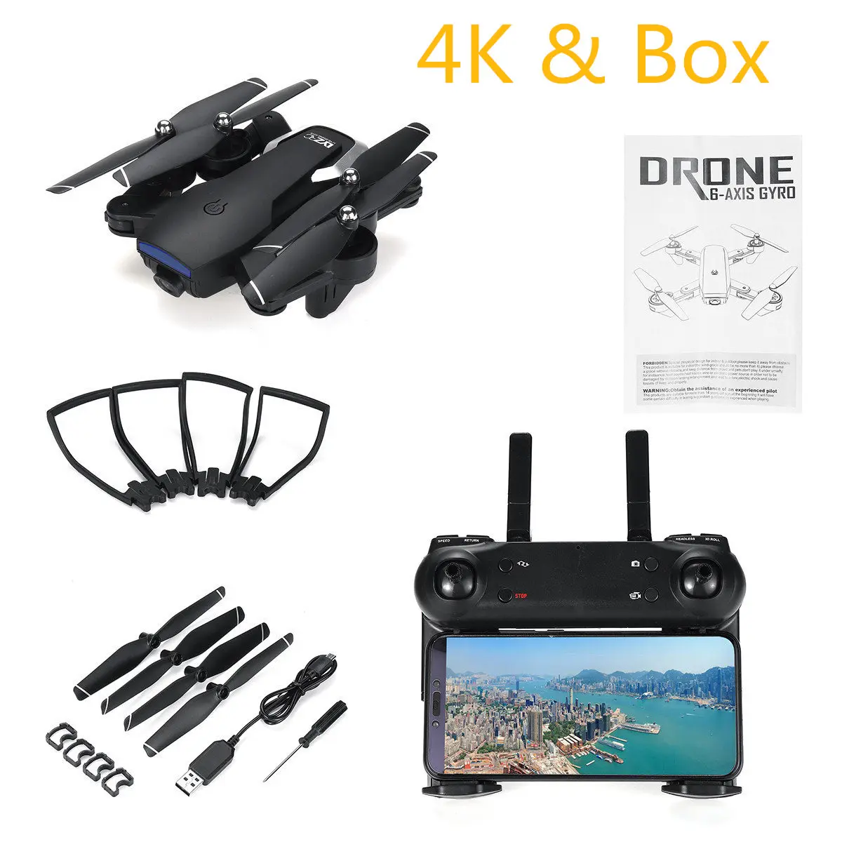 4k black box 2,4G L107 1080P двойная Wifi камера s Drone 120M RC Drone gps полная широкоугольная камера приложение RC камера Drone gps - Цвет: 4k black box