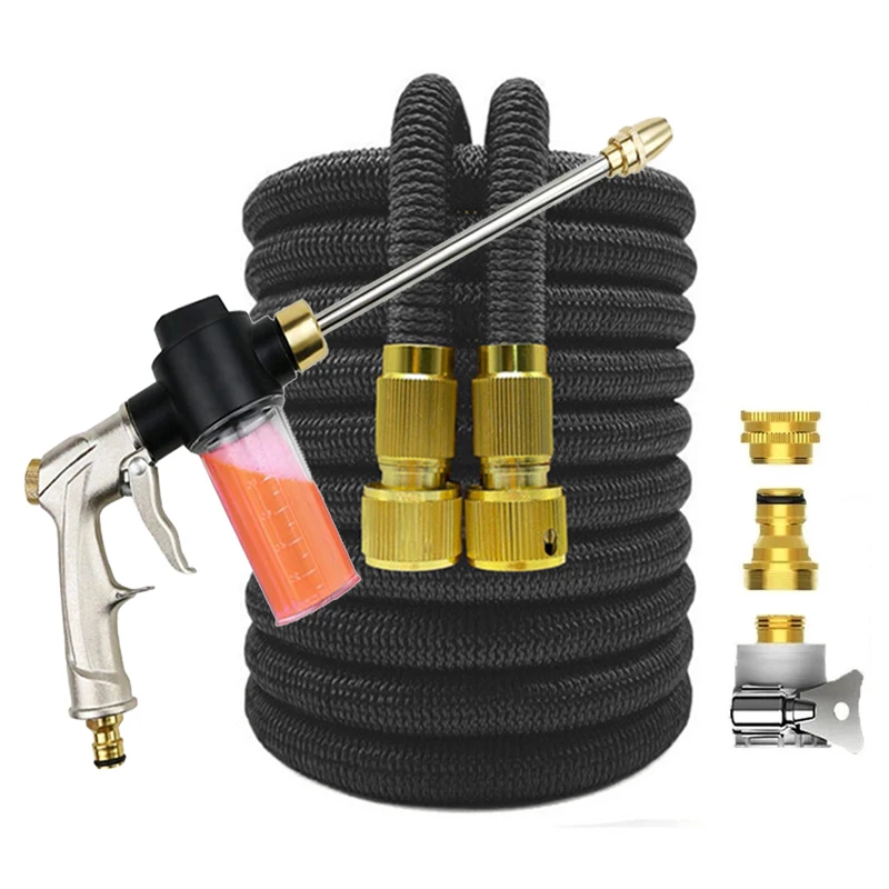 

Garden Water Hose Expandable Double Metal Connector High Pressure Pvc Reel Magic Water Pipes for Garden Farm Irrigation Car Wash