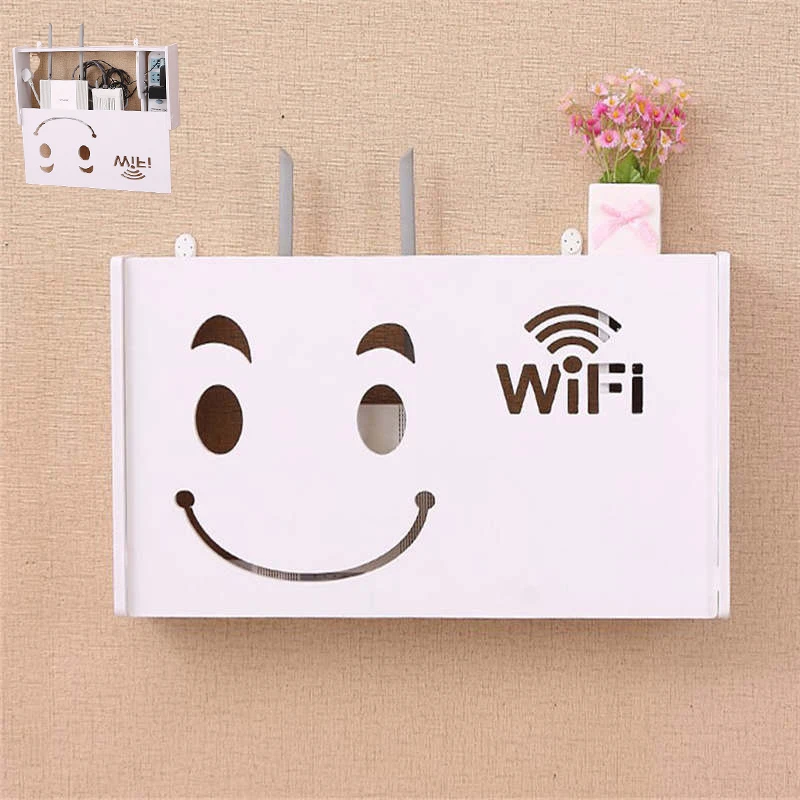 Беспроводная Wifi коробка маршрутизатора деревянная-пластиковая настенная полка подвесная штепсельная плата кронштейн коробка для хранения 3 размера 9 стиль Органайзер