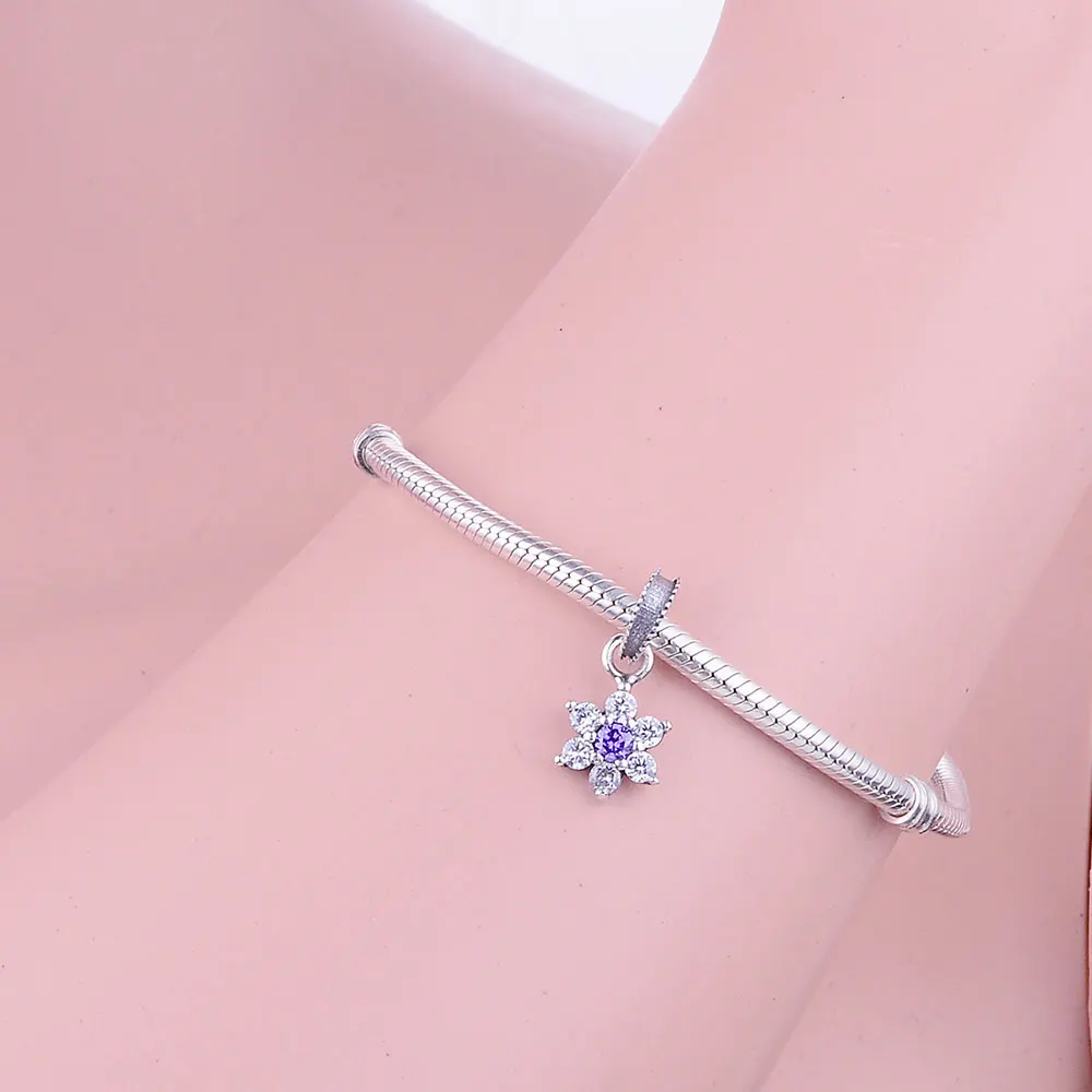 Женский браслет из серебра 925 пробы с подвеской и надписью безо мной|pandora charm
