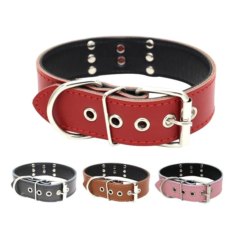 Ошейники из натуральной кожи с шипами для больших собак товары домашних животных