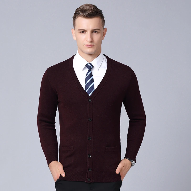 Мужской трикотажный свитер Повседневный Кардиган из кашемира Осень зима 2019|men