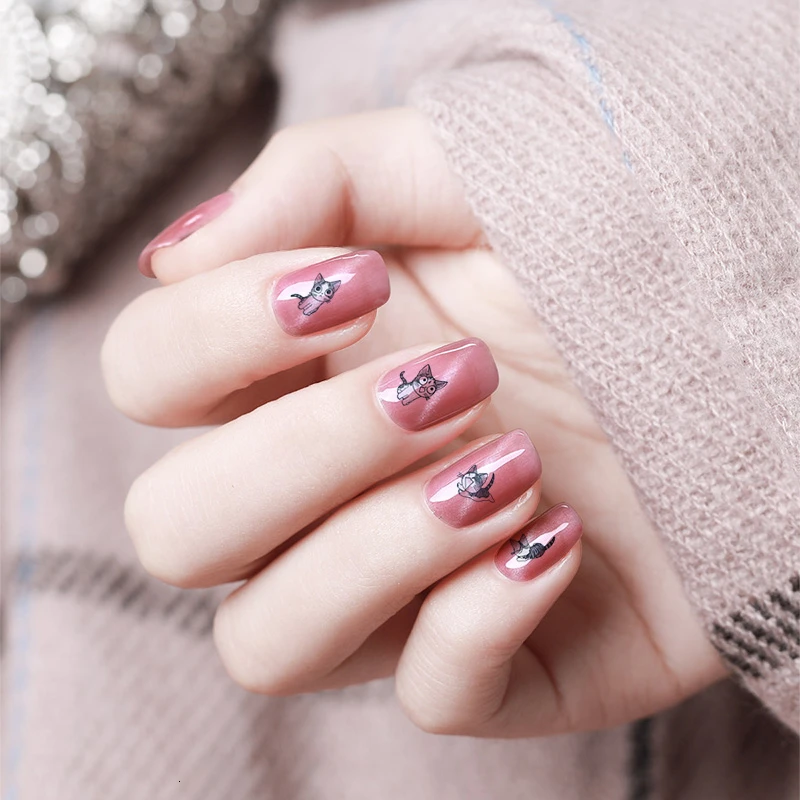 Новинка 1 лист с рисунком мыши гвоздь Стикеры s нейл арта переводятся помощью воды