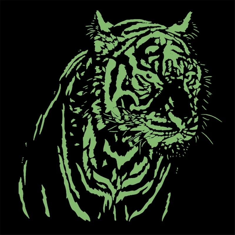 

Tiger Patches for Clothing Luminous Badge Heat transfer printing Noctilucent Patch Clothes DIY Fluorescence Stickers Gifts