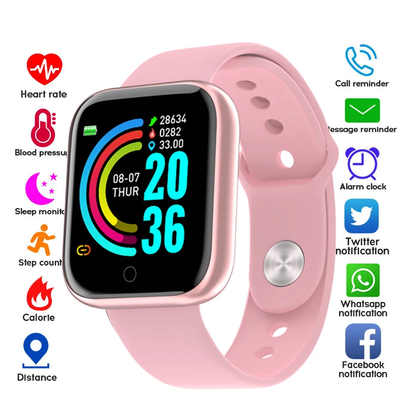 Новинка 2020 умные часы Y68 водонепроницаемые спортивные с Bluetooth для мужчин фитнес