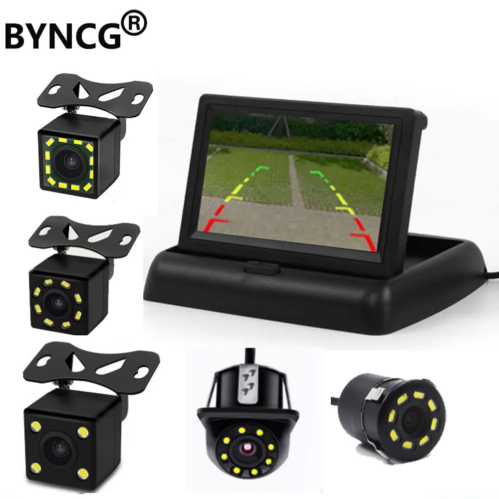 Складной автомобильный монитор 4 3 дюйма TFT ЖК дисплей камера s заднего вида
