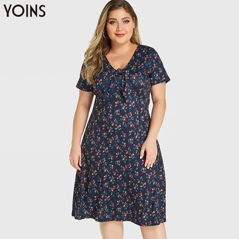YOINS богемное платье миди с цветочным принтом летние платья 2020 винтажные
