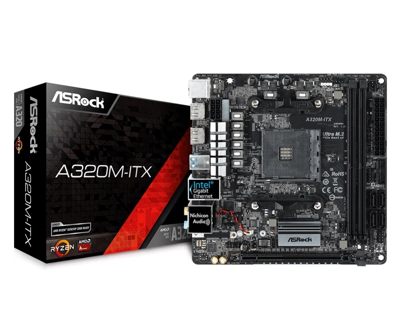 Плата материнская Asrock A320M-ITX AM4 AMD A320 mATX BOX | Компьютеры и офис