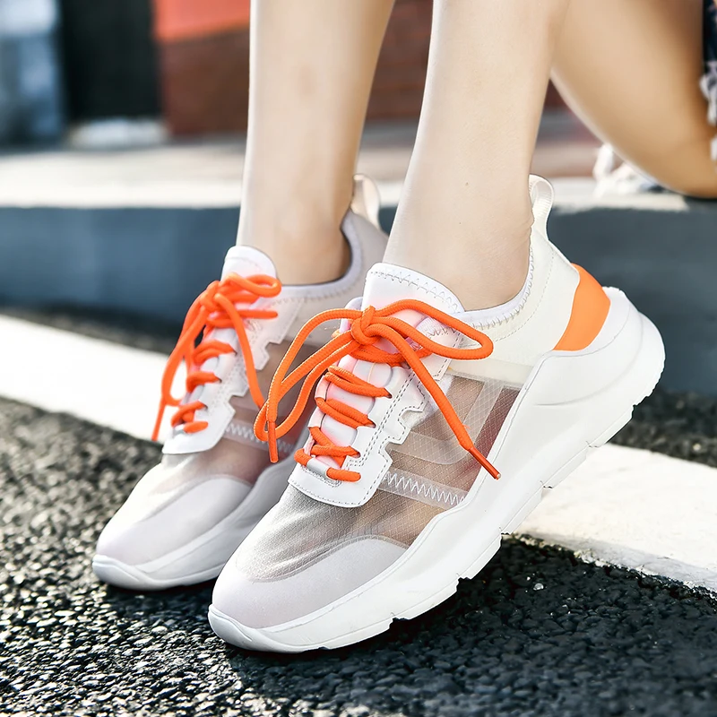 

Big Size 35-43 Women's Fashion Shoes New Chunky Casual Sneakers Women Spring Summer Lace Up Vulcanized Shoes Zapatilla Mujer